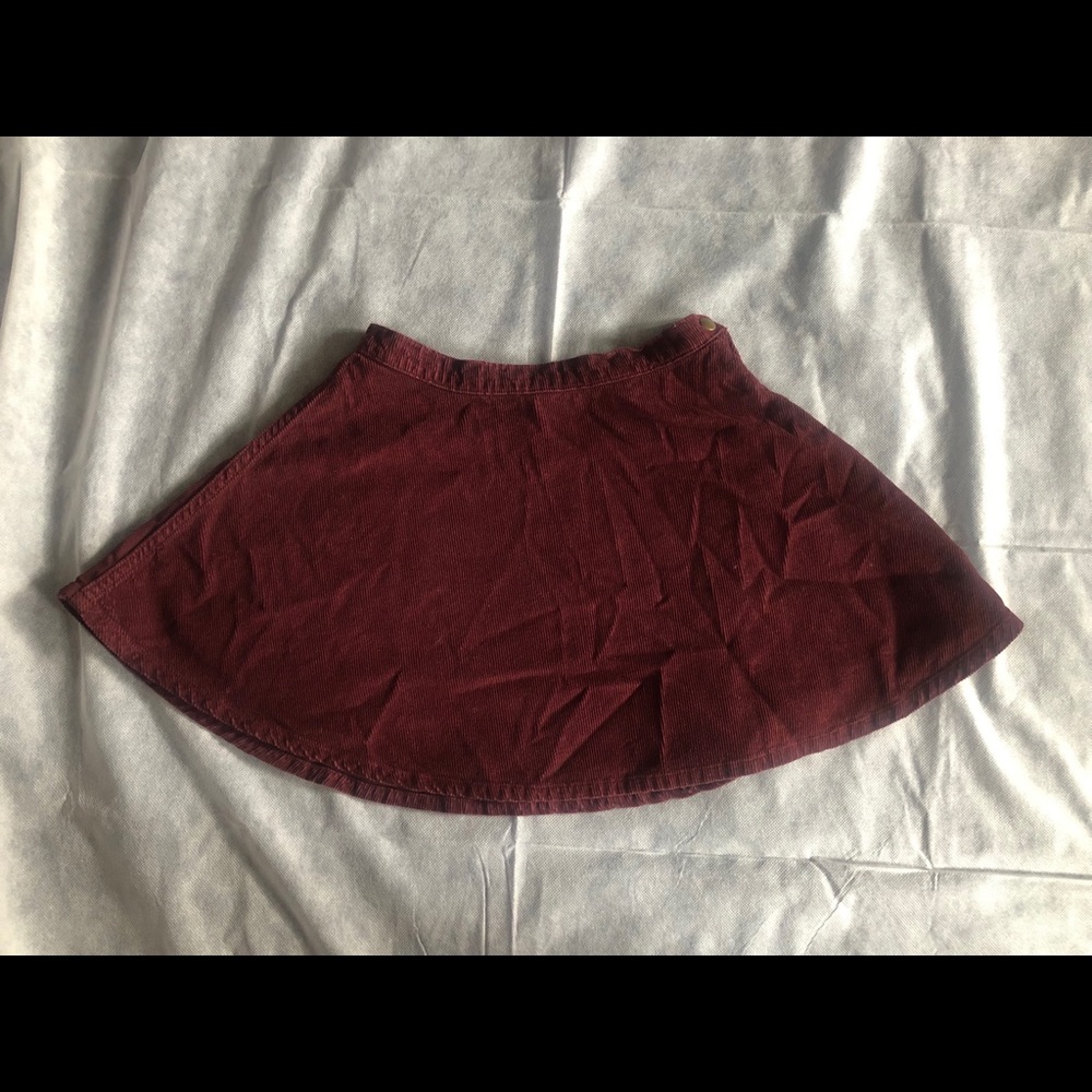 American Apparel Burgundy Corduroy Skirt